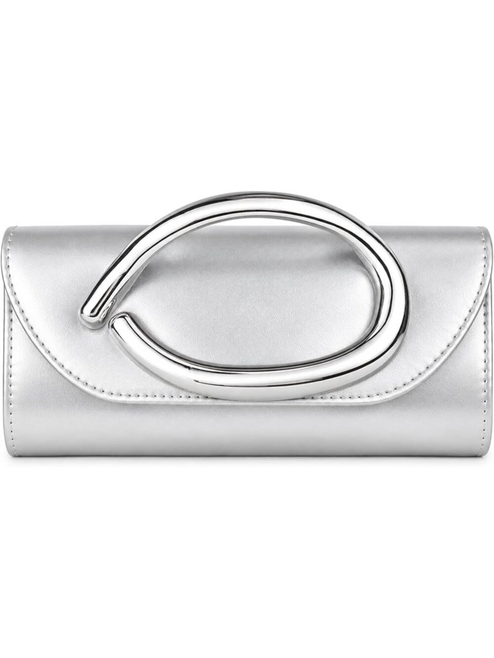 〽️Women's Silver Chain Vegan Gold Handle Evening Clutch Purse Wedding Handbags